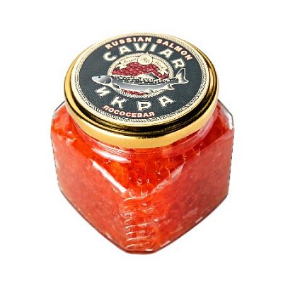 Pink Salmon Caviar in the glass tin 380 gr