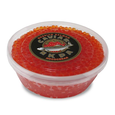 Pink Salmon Caviar in the plastic container 500 gr